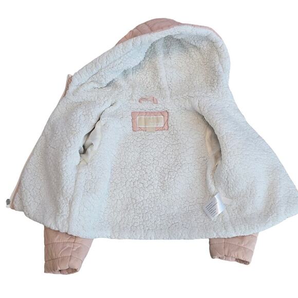 Michael Kors Toddlers GIRLS Pink Puffer Fleece Lined Hooded Jacket 4T - Picture 3 of 7